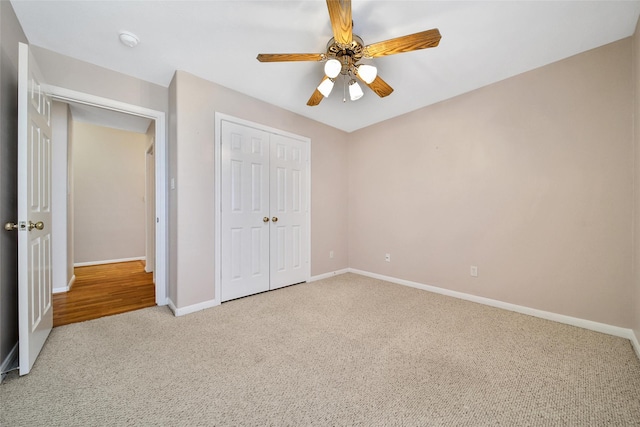 3011 Candle Bend Dr, Spring, TX 77388 - unfurnished bedroom featuring carpet, a closet, and ceiling fan