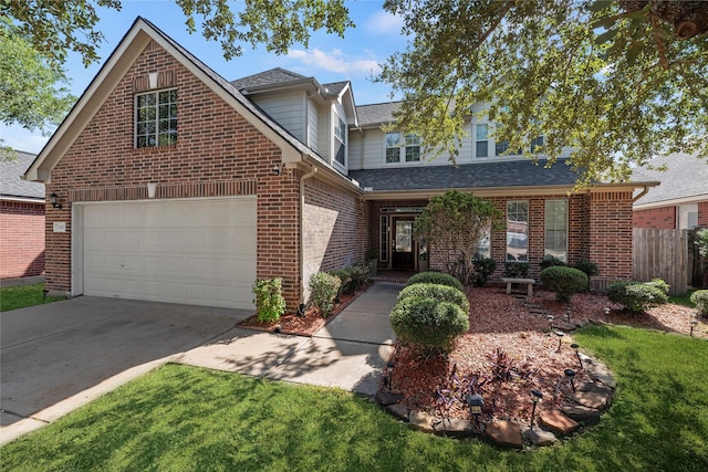 view of property with a garage