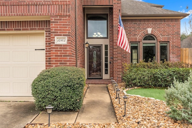 property entrance featuring a garage