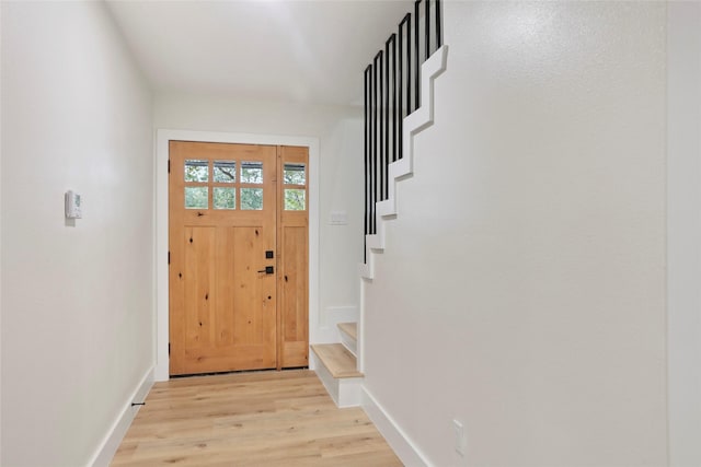 foyer featuring light hardwood / wood-style flooring