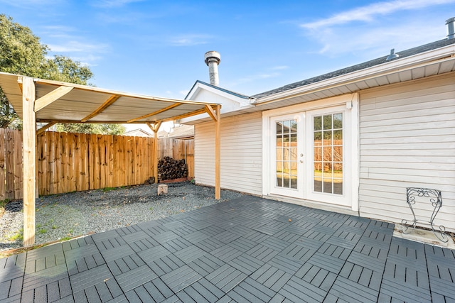 1727 Oakwell Ln, Katy, TX 77449 - view of patio featuring fence and french doors