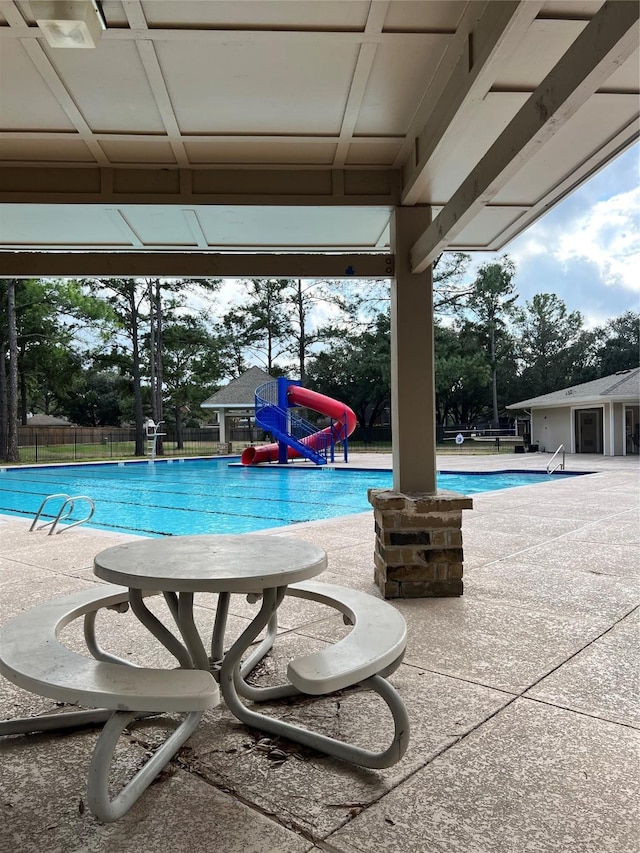 view of pool with a patio