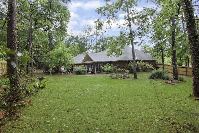 view of yard featuring fence