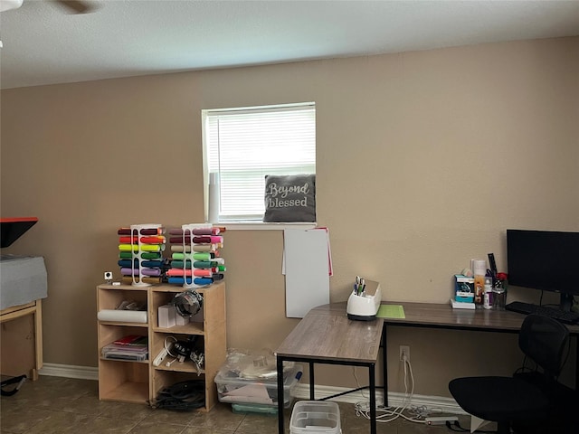 office featuring ceiling fan