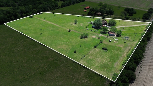 aerial view featuring a rural view