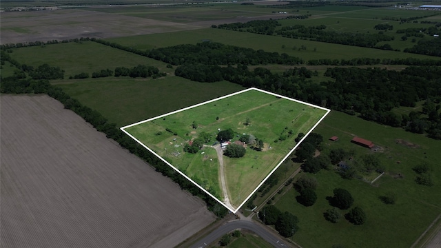 aerial view with a rural view