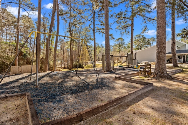 view of yard featuring a playground