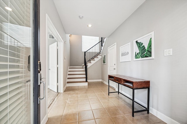 view of tiled entrance foyer