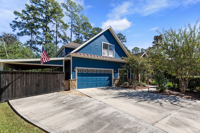 craftsman-style house with a garage