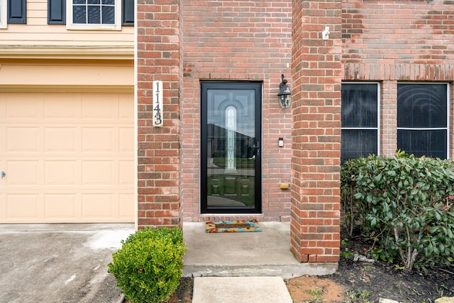 property entrance featuring a garage