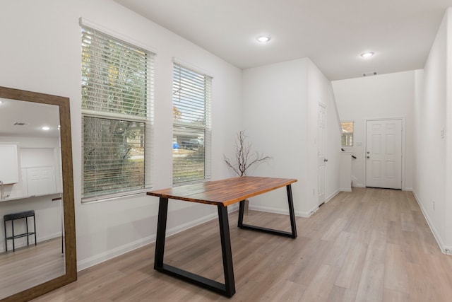 interior space with light wood-type flooring