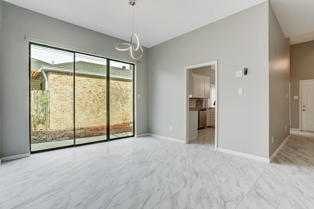 view of unfurnished dining area