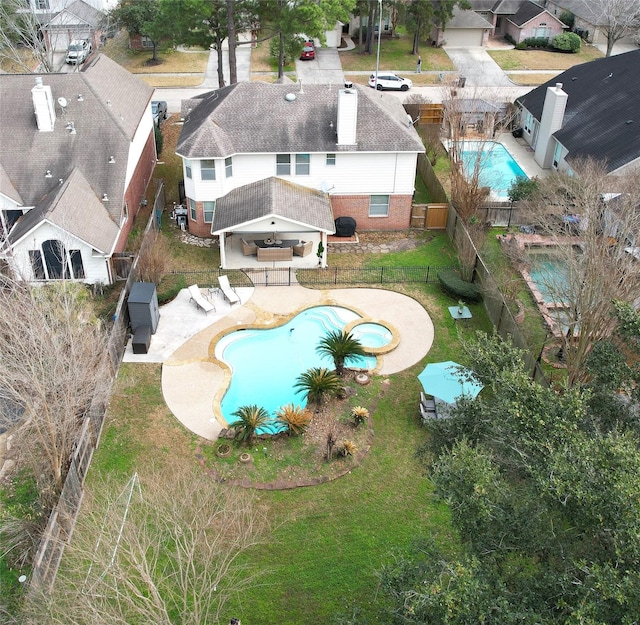 birds eye view of property