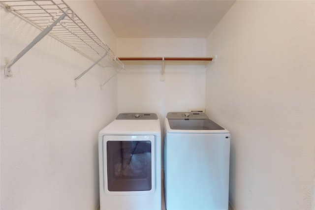 laundry area featuring washer and dryer