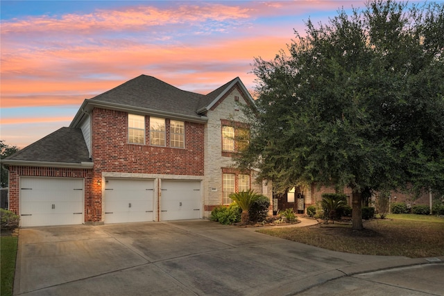 view of front of house featuring a garage