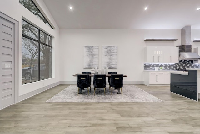 dining room featuring light wood-type flooring