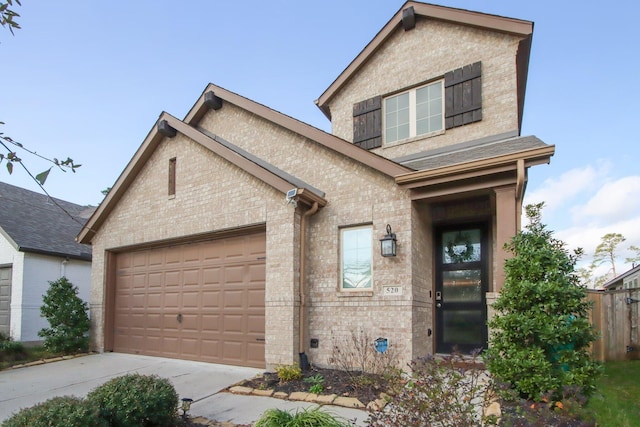 view of front facade featuring a garage