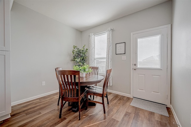 dining area featuring light hardwood / wood-style flooring