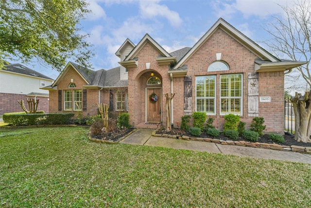 view of front of house featuring a front lawn