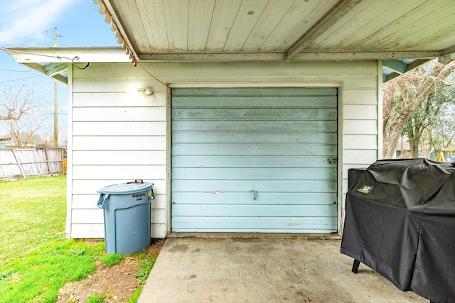 view of garage