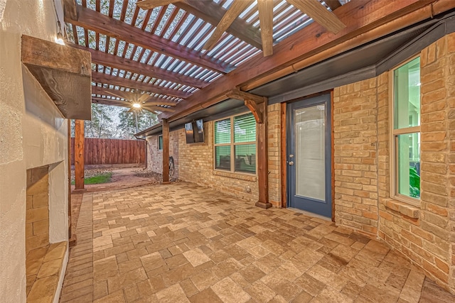 view of patio / terrace featuring a pergola