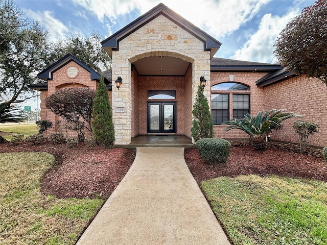 view of exterior entry with french doors