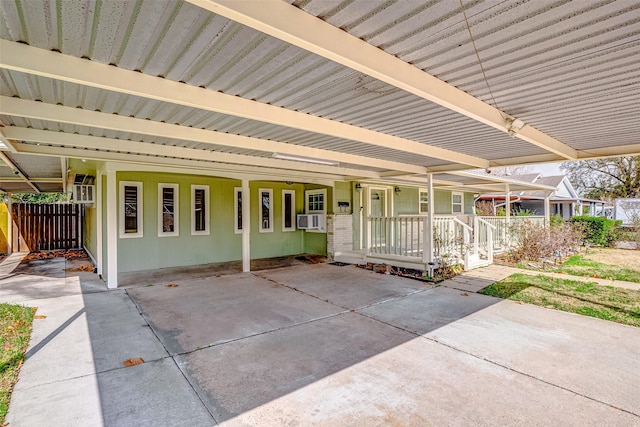 exterior space with cooling unit and covered porch