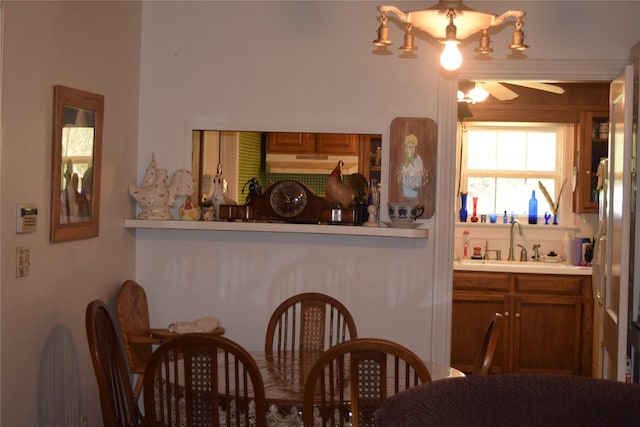 dining area with sink