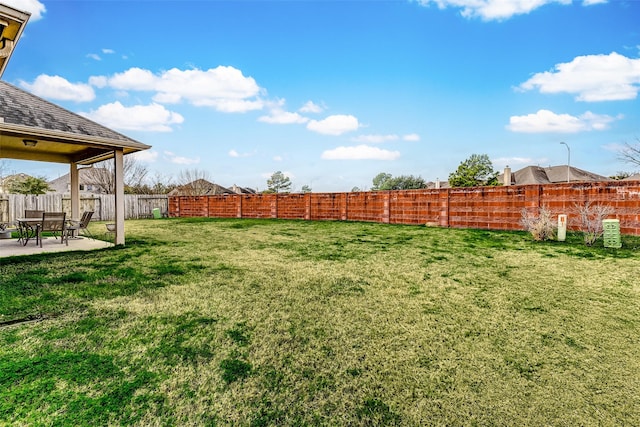 view of yard featuring a patio area