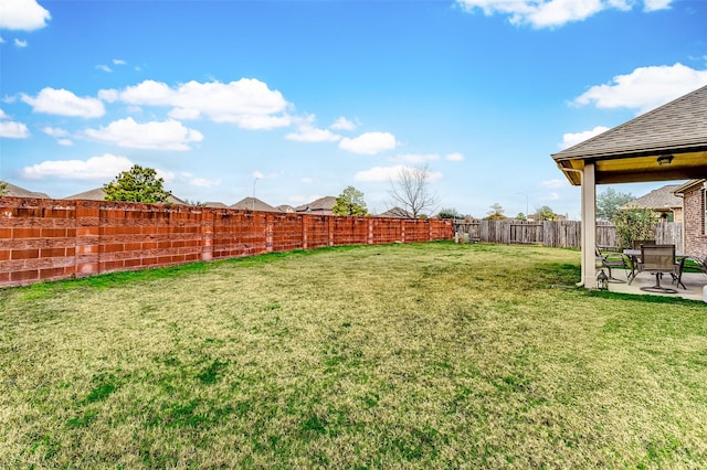 view of yard featuring a patio area