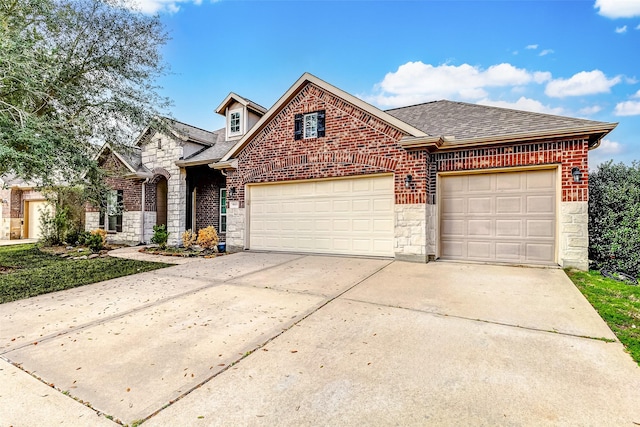 view of front property with a garage