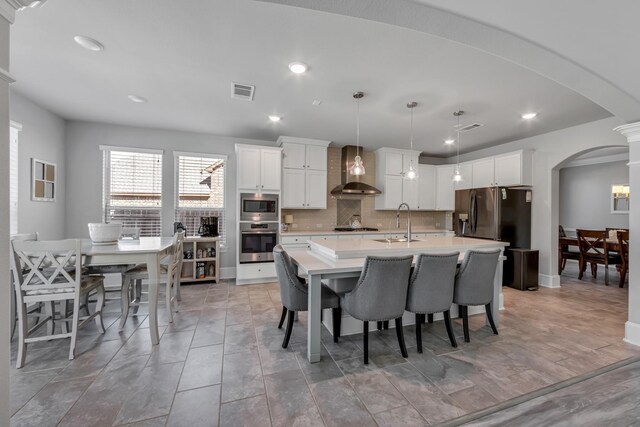 dining room featuring sink