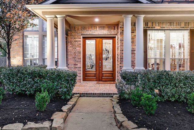 entrance to property with french doors