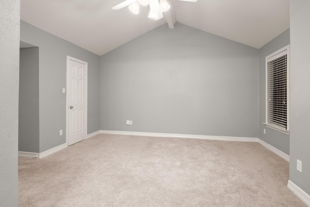 interior space featuring ceiling fan and vaulted ceiling