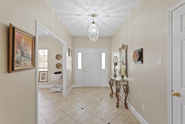 view of tiled entrance foyer