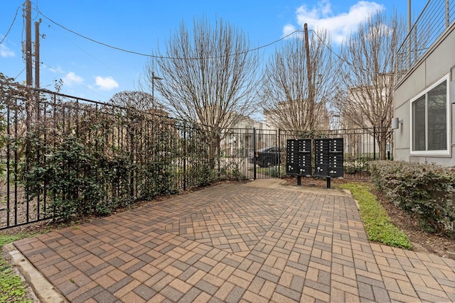 view of patio / terrace featuring mail boxes