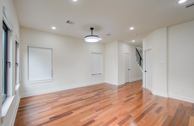 empty room featuring light hardwood / wood-style flooring