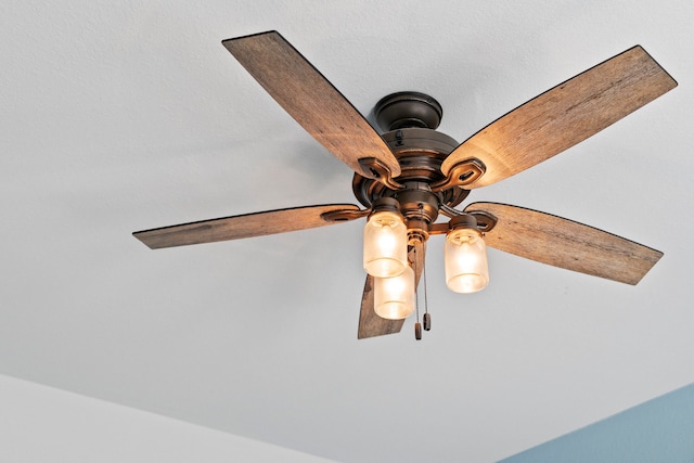 interior details featuring ceiling fan