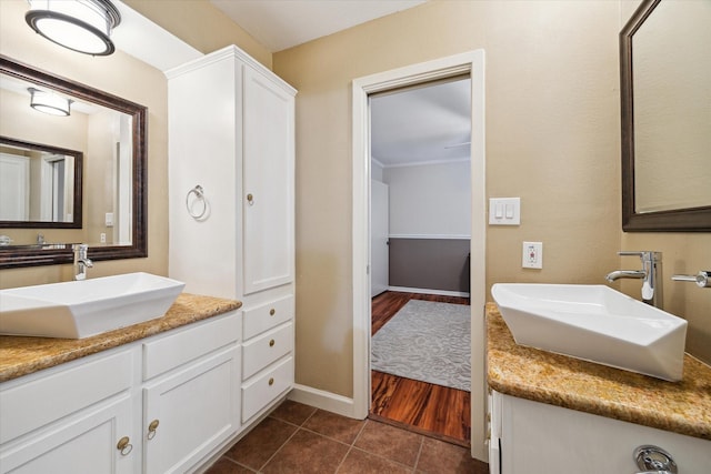 bathroom featuring vanity and tile patterned floors