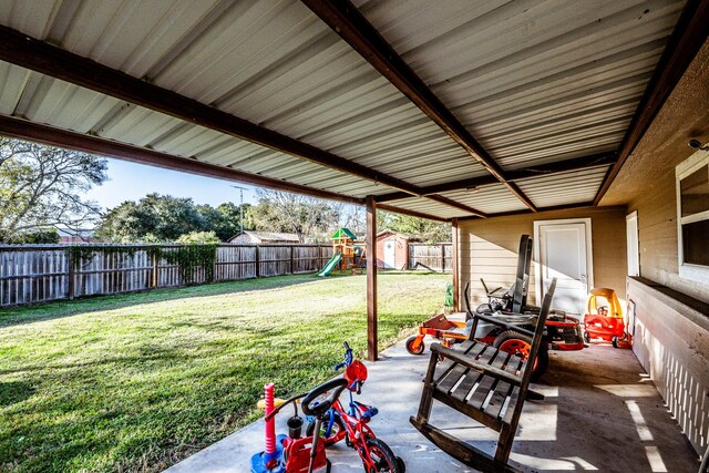 view of patio / terrace with a playground