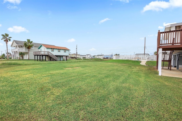 view of yard featuring a deck