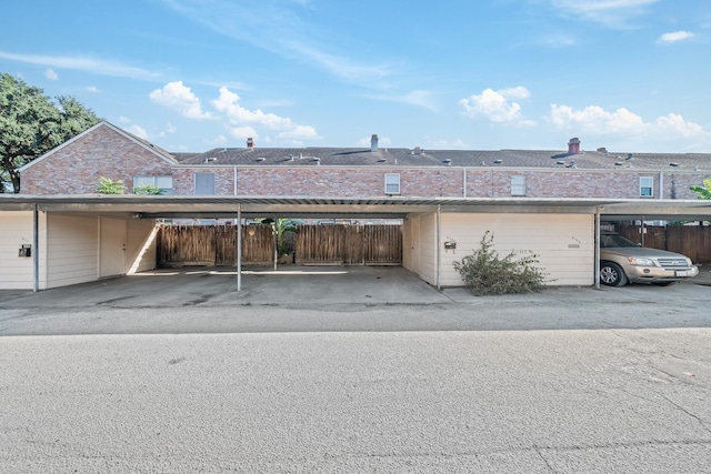 view of parking with a carport