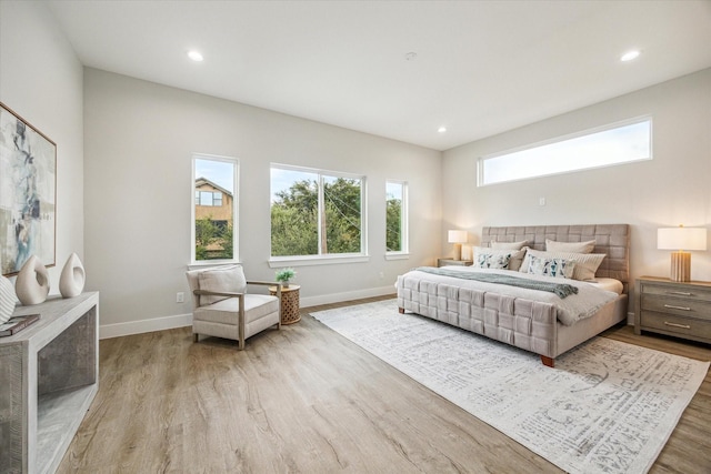 bedroom featuring light hardwood / wood-style flooring