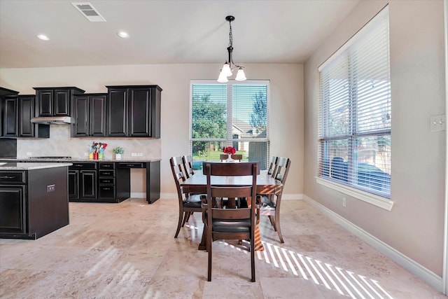 view of dining room