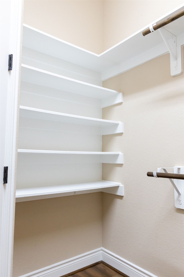 spacious closet with wood-type flooring