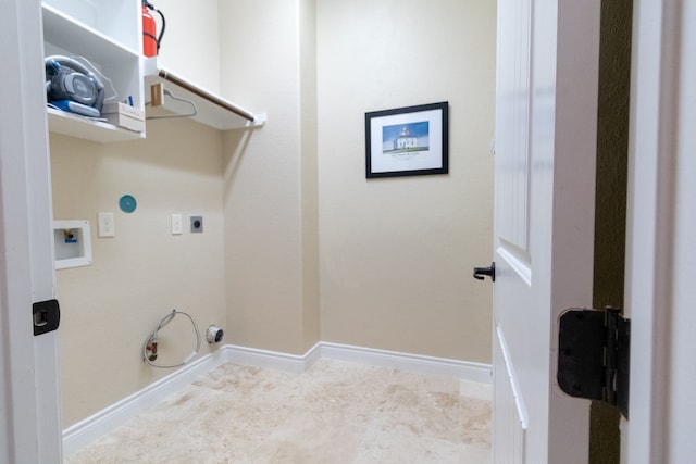 laundry room with hookup for a gas dryer, electric dryer hookup, and washer hookup