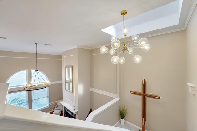 room details with a chandelier