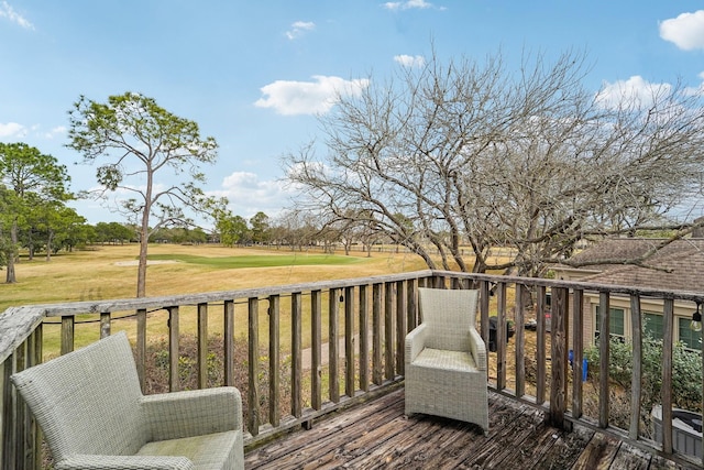 deck with a lawn