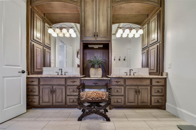 bathroom featuring vanity and tile patterned floors