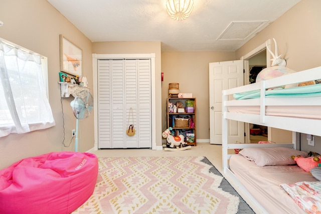 bedroom with a closet